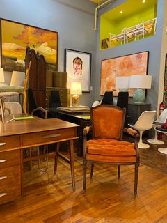 Vintage Louis XV Style Chairs in Walnut and Velvet 1960s