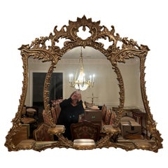 Vintage Louis XV Style Giltwood Carved Mirror by Friedman Brothers