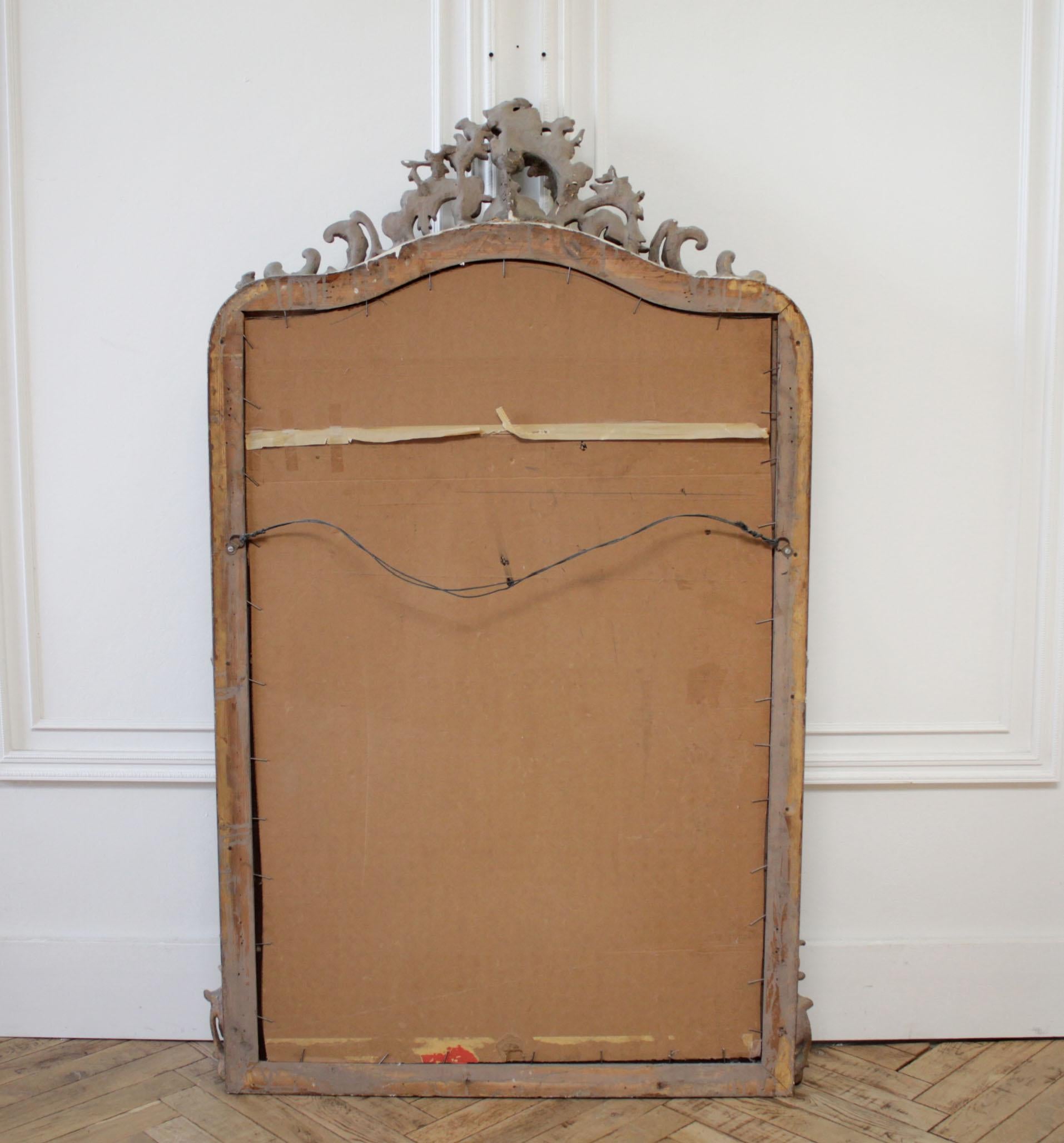 Vintage Louis XV Style Giltwood Carved Mirror 3