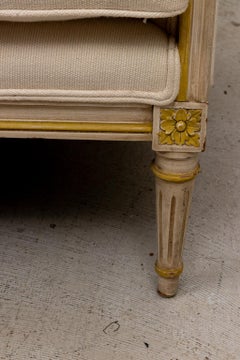 Vintage Louis XV Style Large Square Back Settee