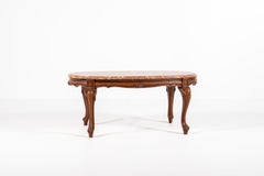 Table basse vintage de style Louis XV avec plateau en marbre, XXe siècle