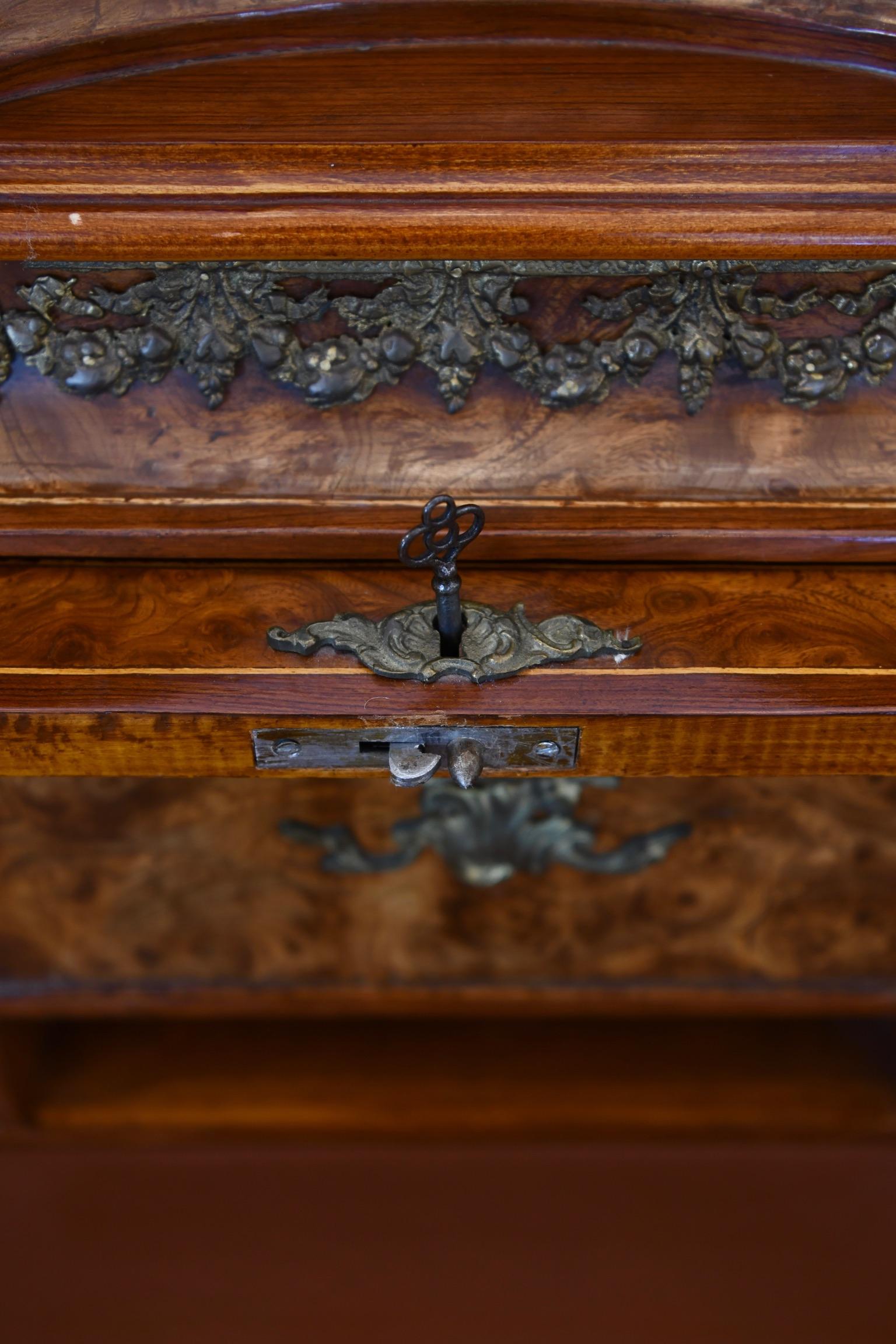 Vintage Louis XV Style Roll Top Ladies Desk 3