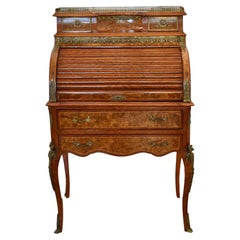 Vintage Louis XV Style Roll Top Ladies Desk