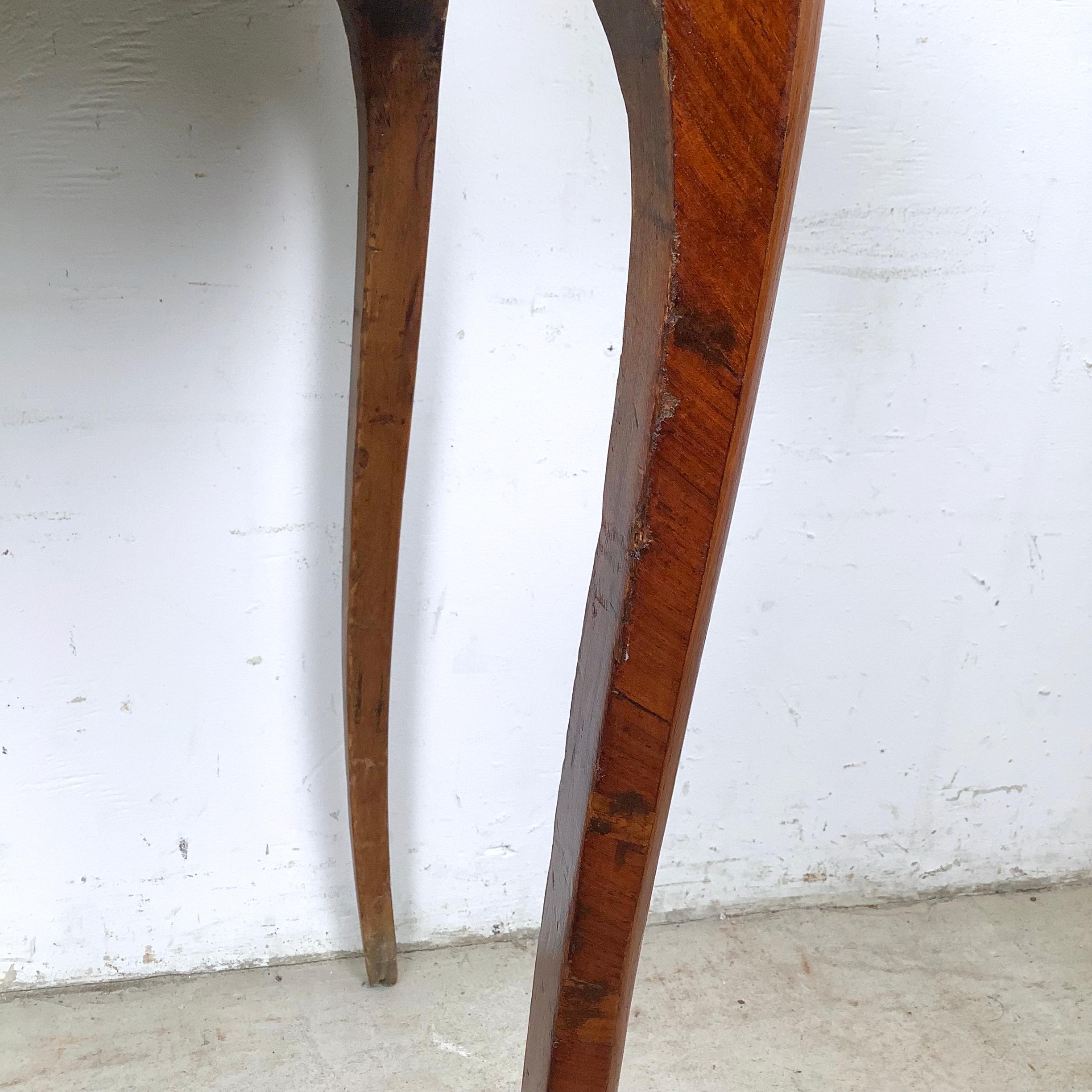 Vintage Louis XV Style Side Table With Diagonal Parquetry Top For Sale 11