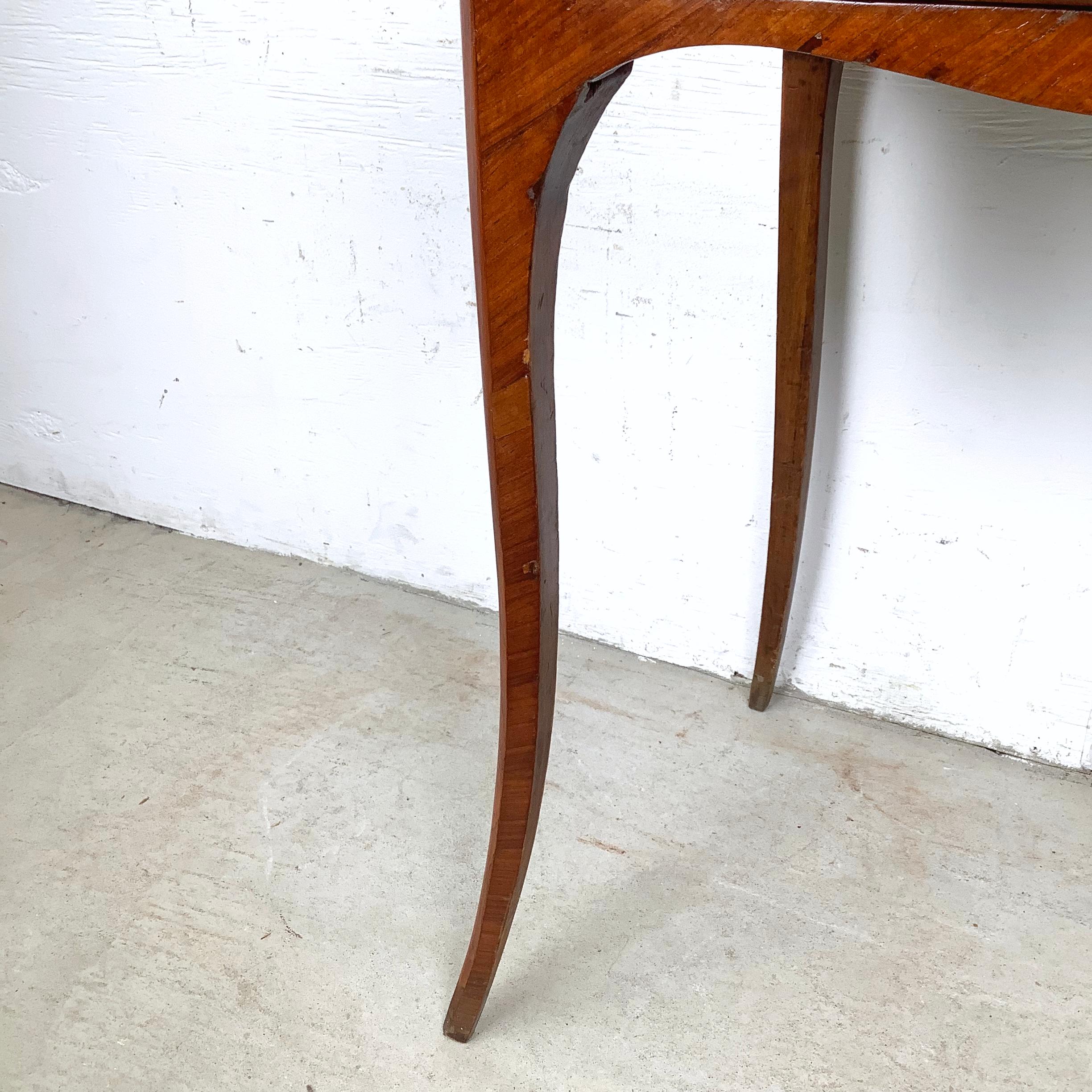 Vintage Louis XV Style Side Table With Diagonal Parquetry Top For Sale 15