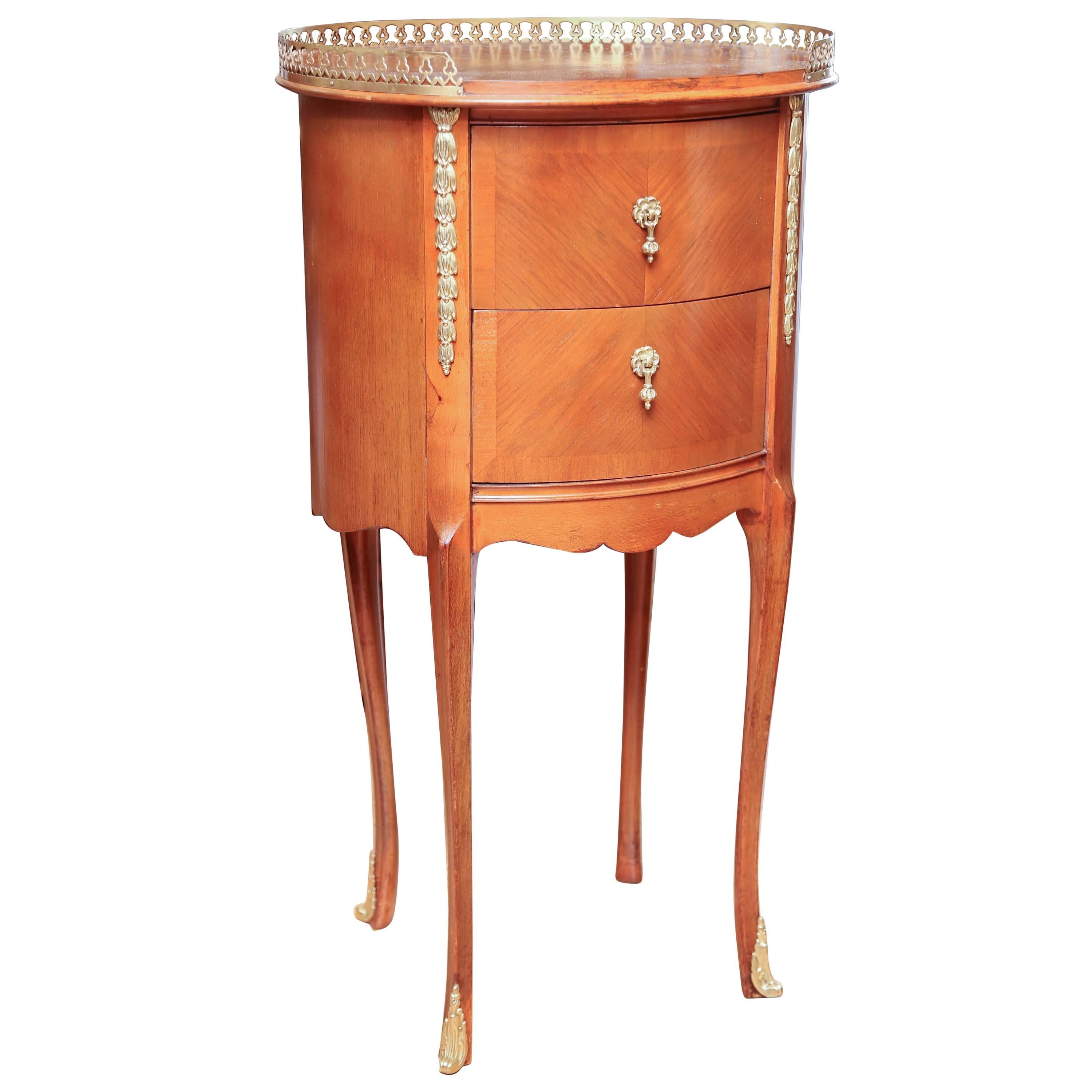 Vintage Louis XV Style Two-Drawer Side Table