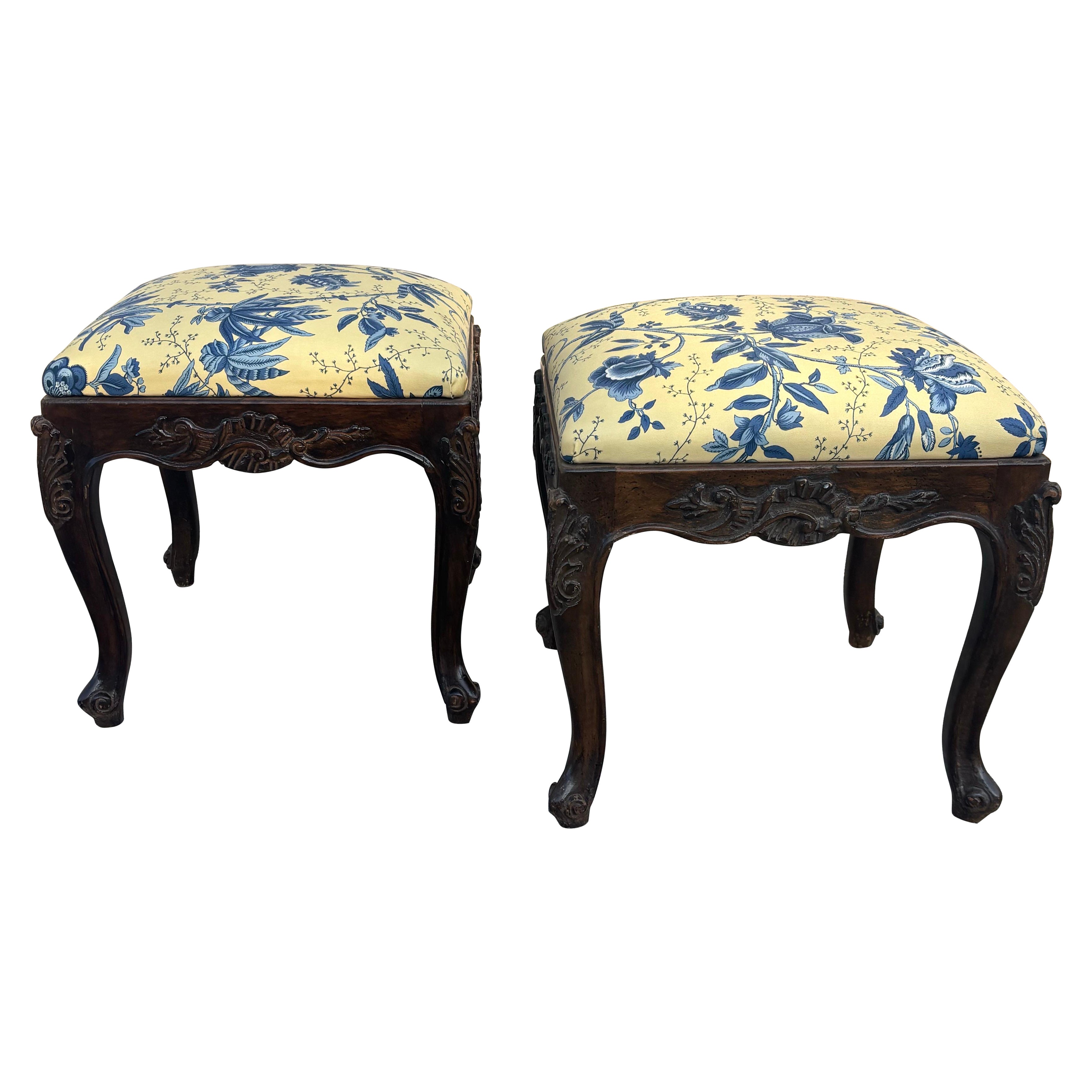 Vintage Louis XV Stil Holz geschnitzt Hocker