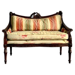 Vintage Louis XVI Carved Canape Settee