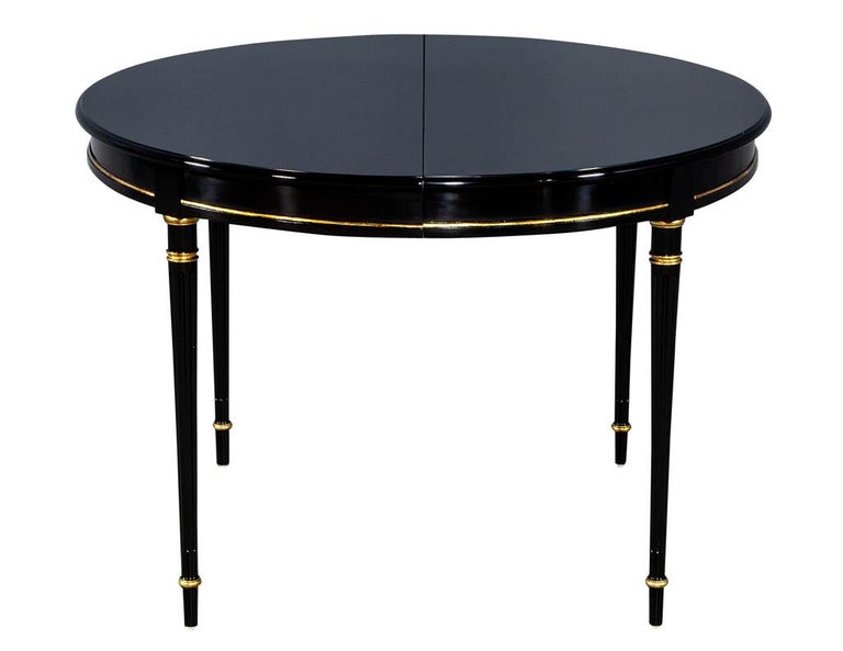 Vintage Louis XVI Ebonized Black Lacquer Dining Table For ...