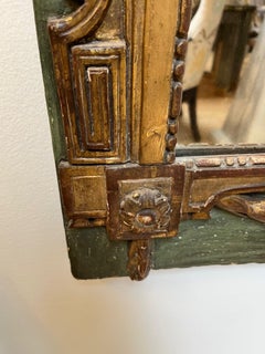 Vintage Louis XVI Painted and Parcel Gilt Mirror