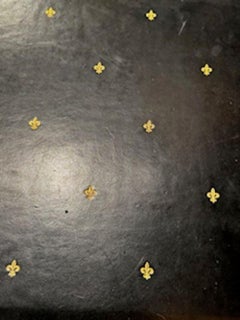 Vintage Louis XVI Style Black and Gold Writing Desk