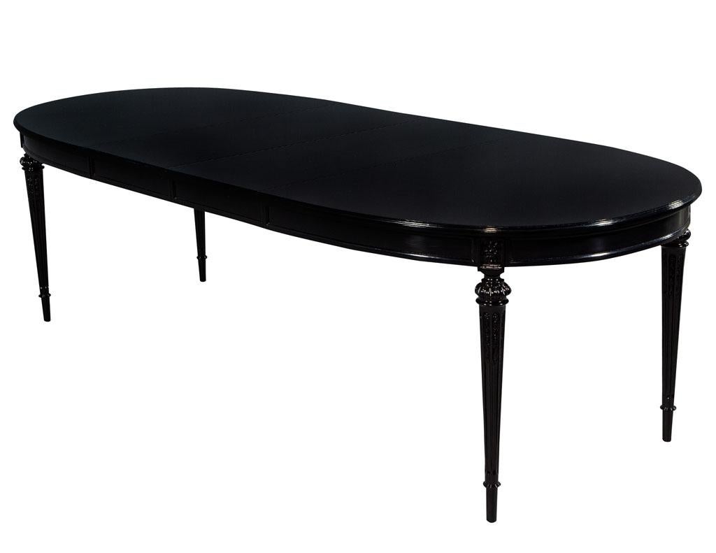 Vintage Louis XVI Style Black Dining Table 4