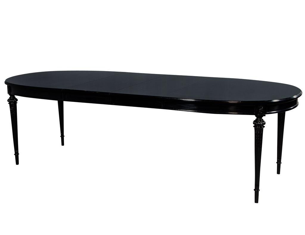 Late 20th Century Vintage Louis XVI Style Black Dining Table