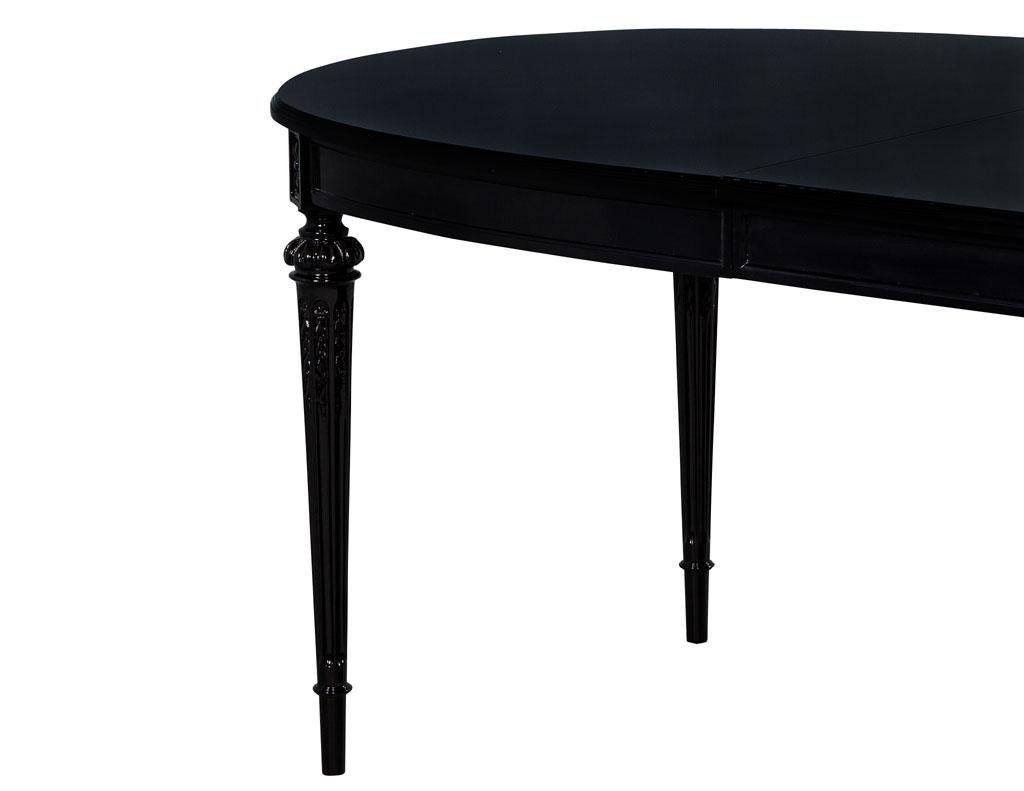 Walnut Vintage Louis XVI Style Black Dining Table