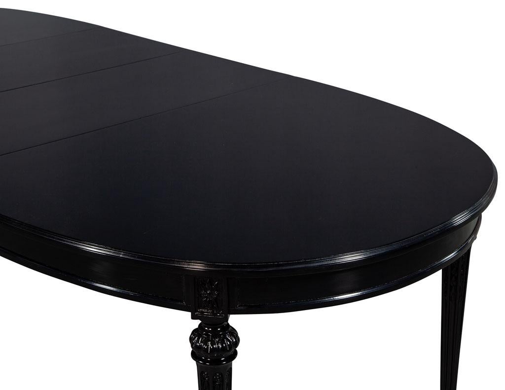 Vintage Louis XVI Style Black Dining Table 1