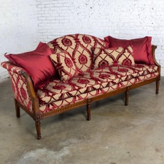 Vintage Louis XVI Style Camel Back Sofa Directoire in Gaston Y Daniela Fabric