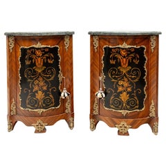 Vintage Louis XVI Style Corner Cabinets Triangle Cabinets French Side Tables