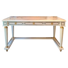 Vintage Louis XVI Style Desk with Drawers Signed Claud Dalle Paris