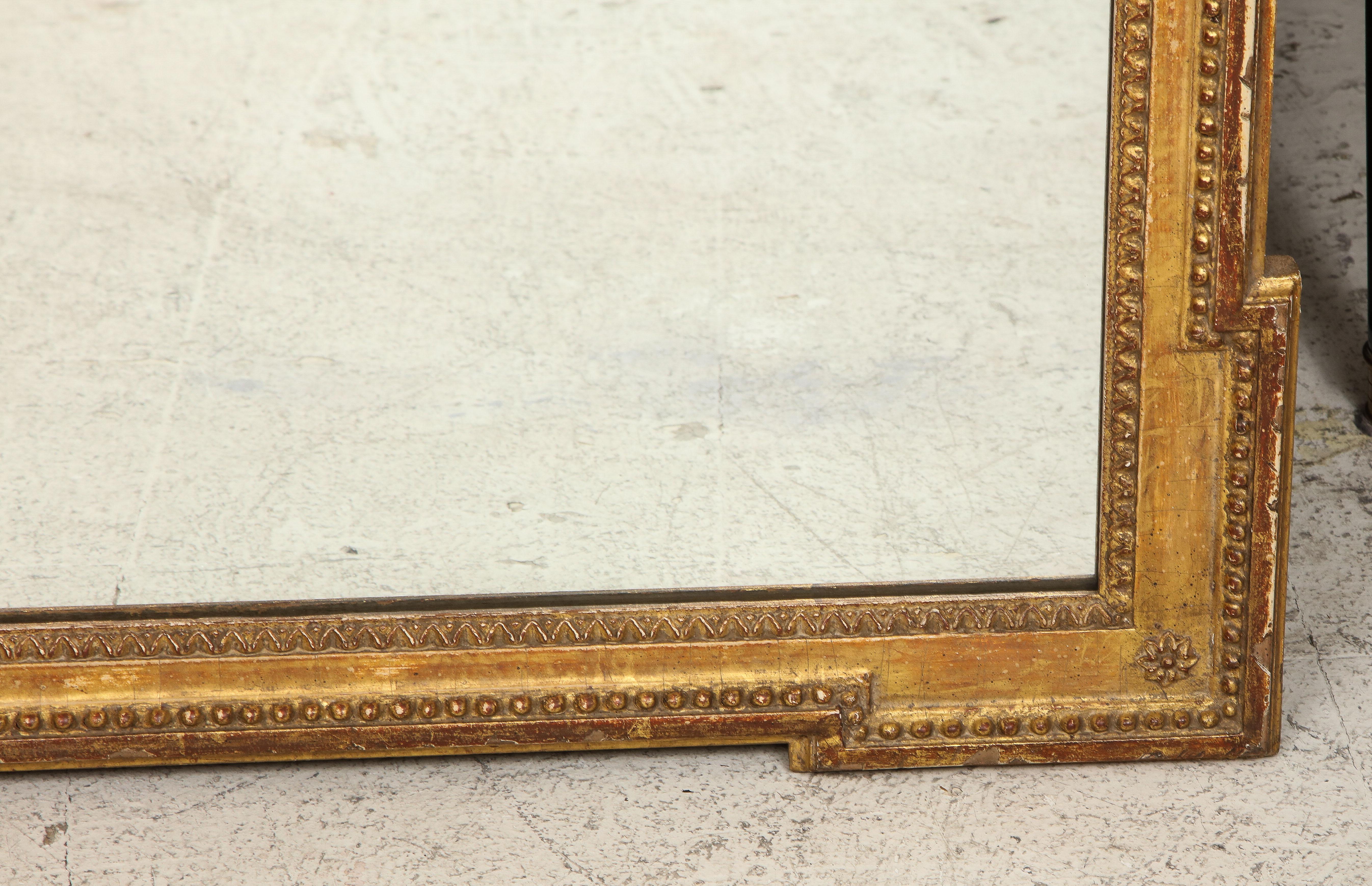 Glass Vintage Louis XVI Style Giltwood Mirror
