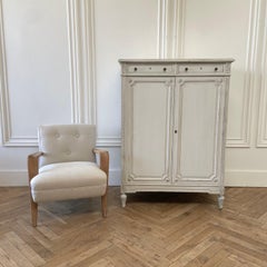 Vintage Louis XVI Style Linen Cabinet Armoire with Dresser Drawers