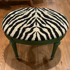 Vintage Louis XVI Style Painted and Upholstered Stool by R.H. Macy & Co.