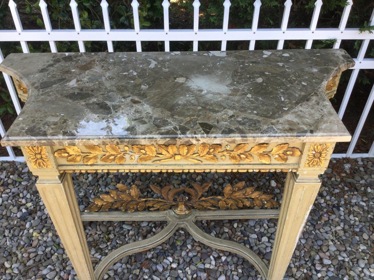 Vintage Louis XVI Style Painted Console 4