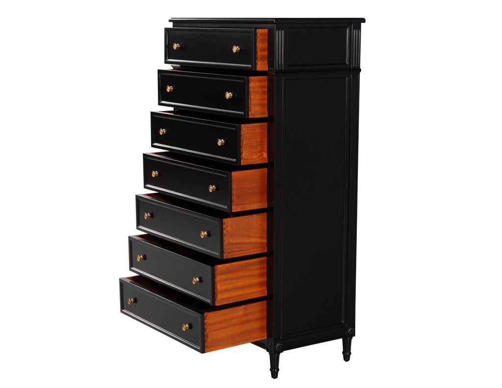 American Vintage Louis XVI Style Tall Chest of Drawers Lingerie Jewelry Chest For Sale