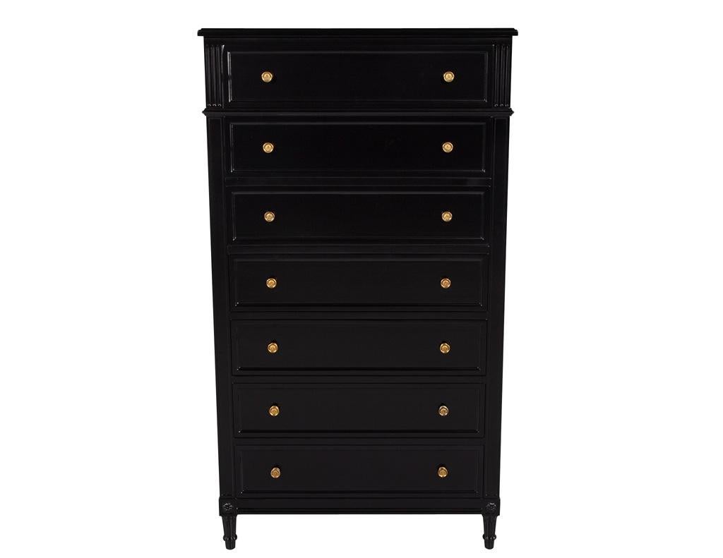 Mid-20th Century Vintage Louis XVI Style Tall Chest of Drawers Lingerie Jewelry Chest For Sale