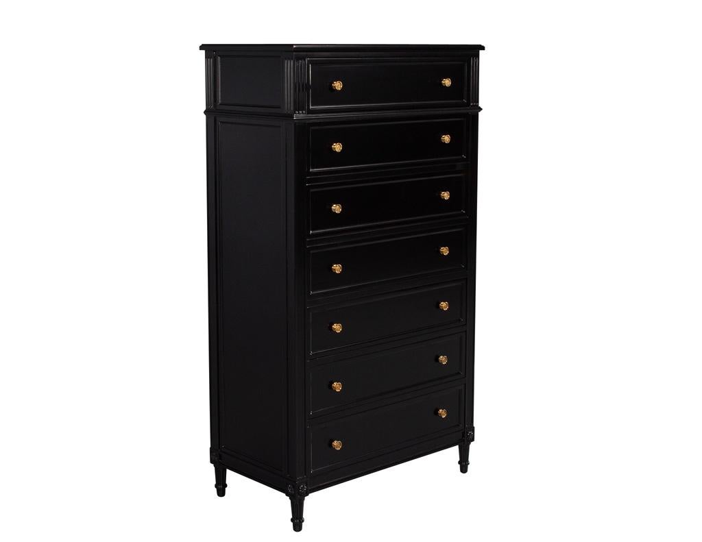 Vintage Louis XVI Style Tall Chest of Drawers Lingerie Jewelry Chest For Sale 1