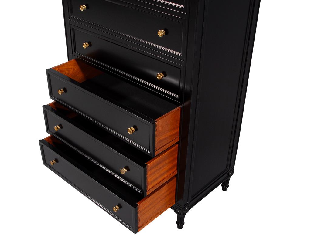 Vintage Louis XVI Style Tall Chest of Drawers Lingerie Jewelry Chest For Sale 3
