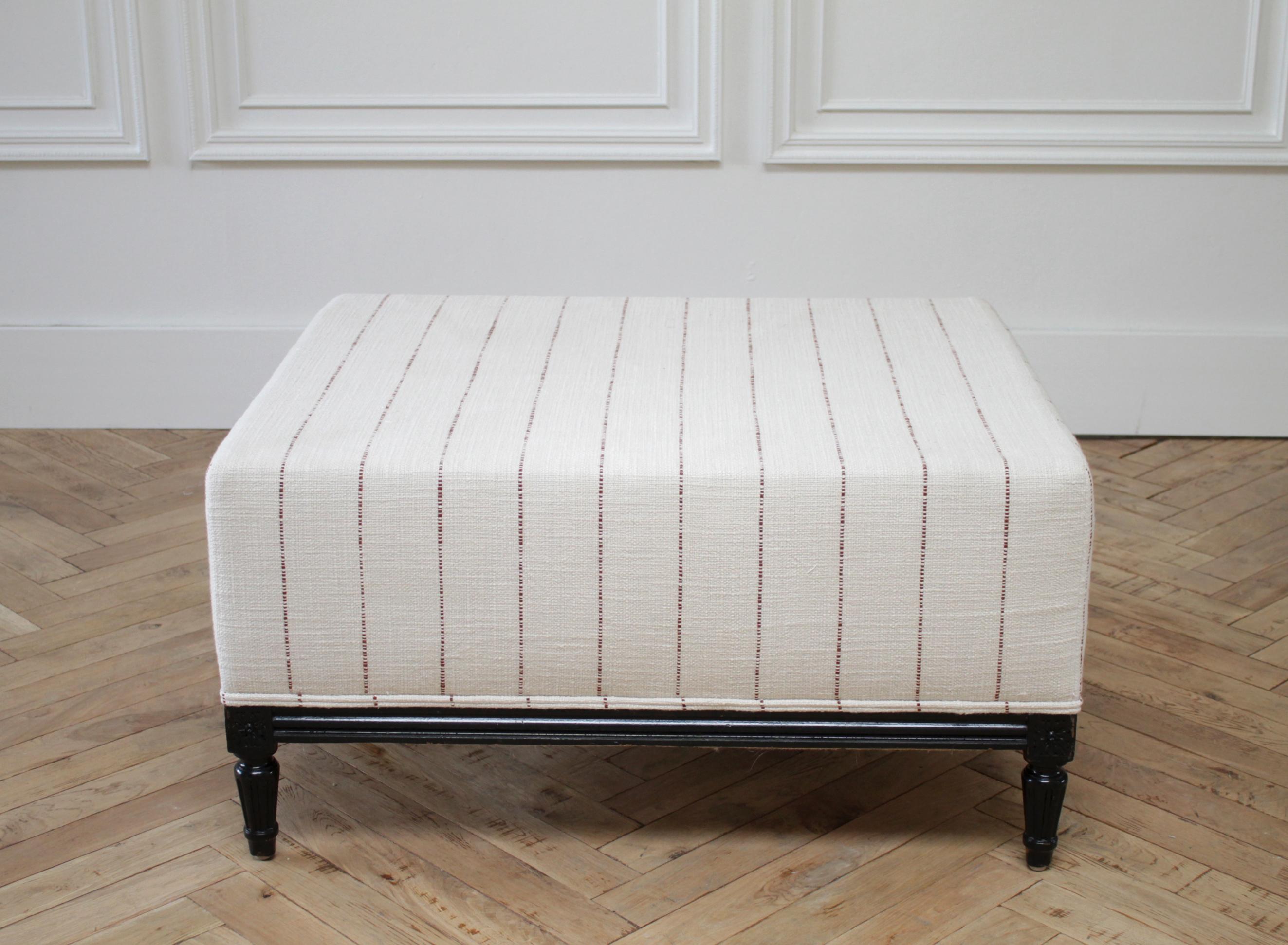 Vintage Louis XVI Style Upholstered Bench Cocktail Ottoman 1