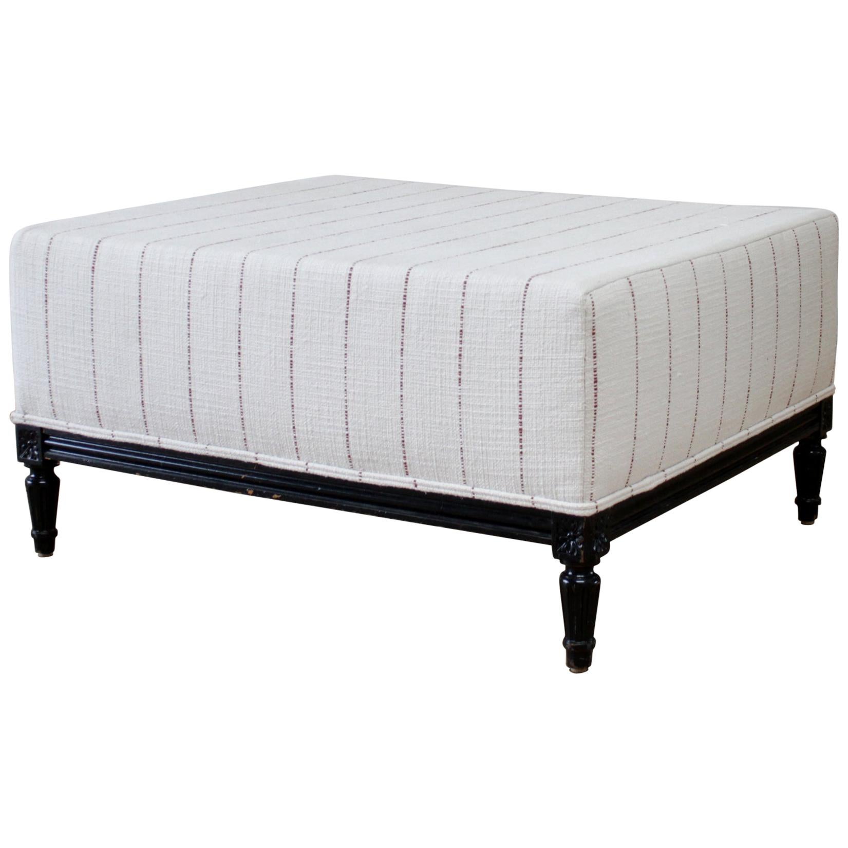 Vintage Louis XVI Style Upholstered Bench Cocktail Ottoman