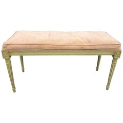 Gepolsterte Vintage-Bank im Louis-XVI-Stil