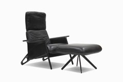 Silla Lounge Vintage y Otomana de Geoff Hollington para Herman Miller