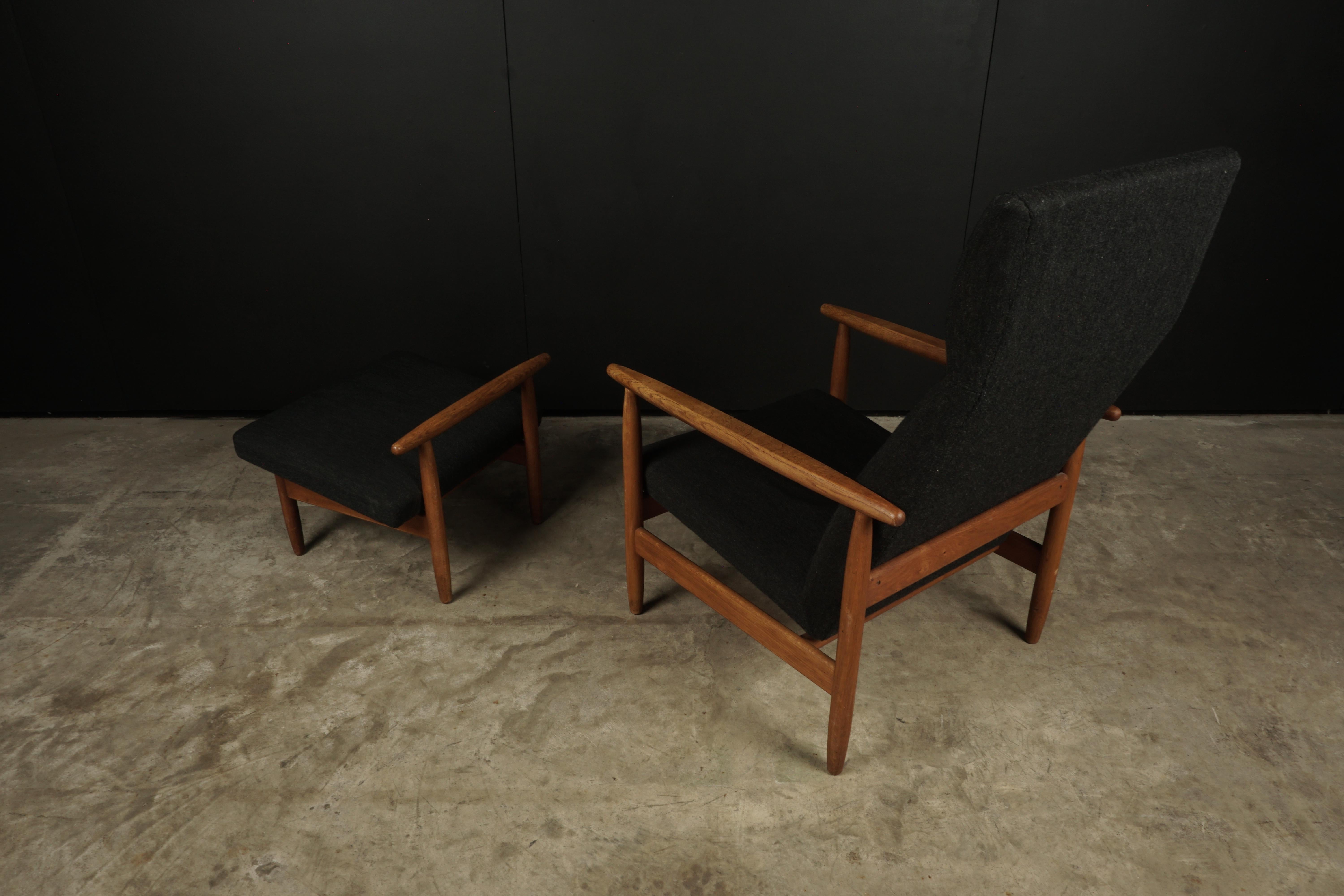 Vintage Lounge Chair and Ottoman Designed by Elvind Johansson, Denmark, 1960s In Good Condition In Nashville, TN