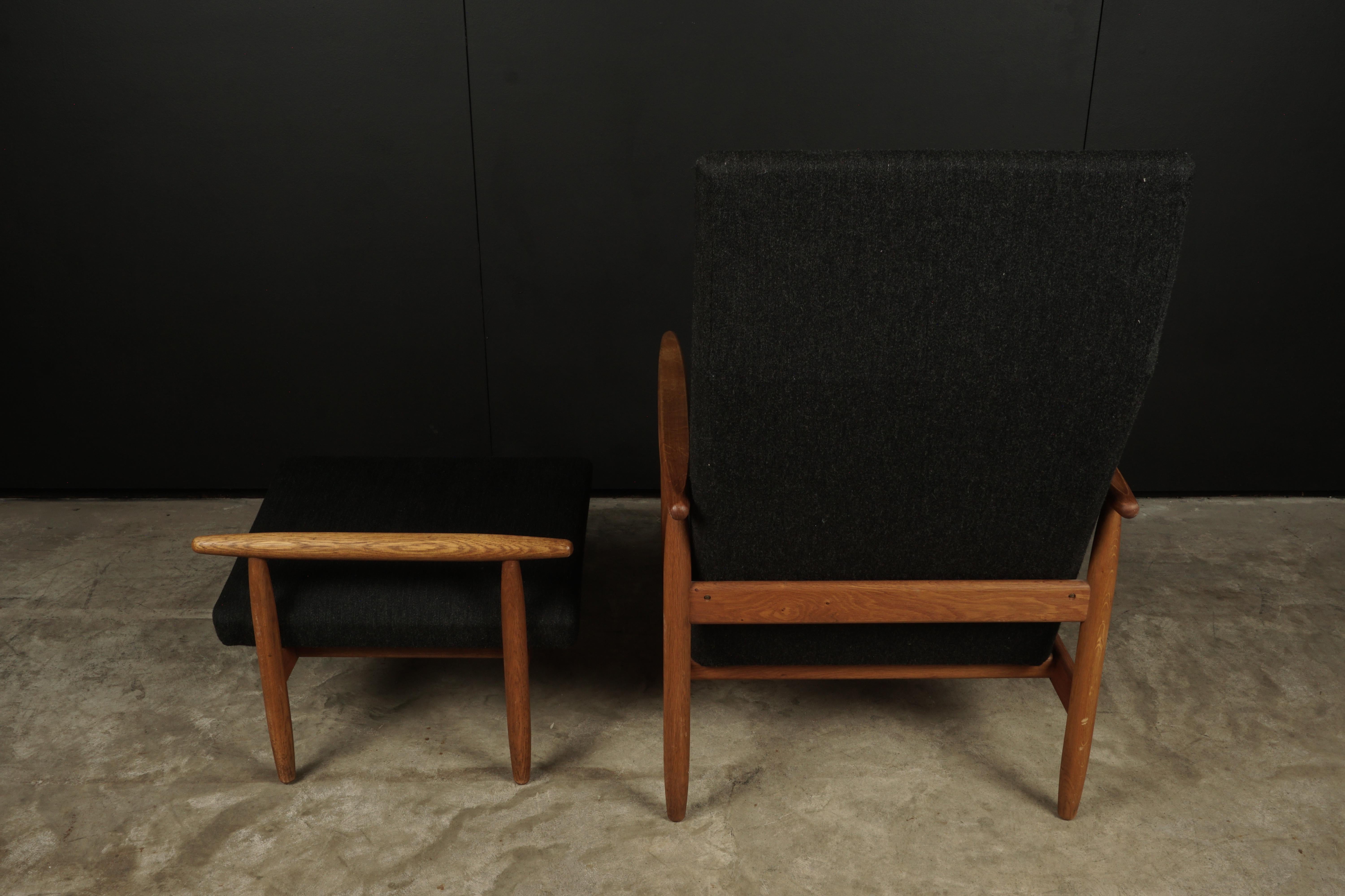 Mid-20th Century Vintage Lounge Chair and Ottoman Designed by Elvind Johansson, Denmark, 1960s
