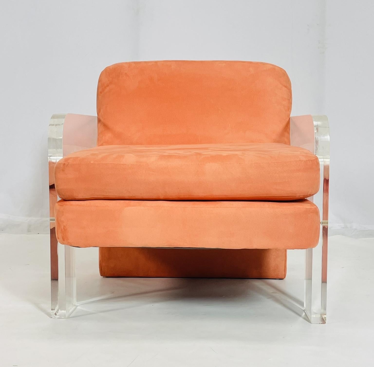 American Mid Century Modern Lucite Lounge Chair, USA 1970's For Sale