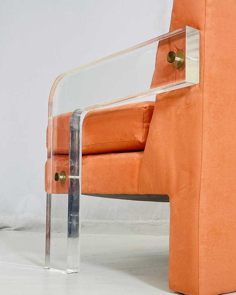 Hand-Crafted Mid Century Modern Lucite Lounge Chair, USA 1970's For Sale