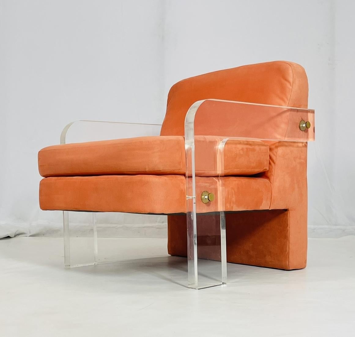 Mid Century Modern Lucite Lounge Chair, USA 1970's For Sale 1