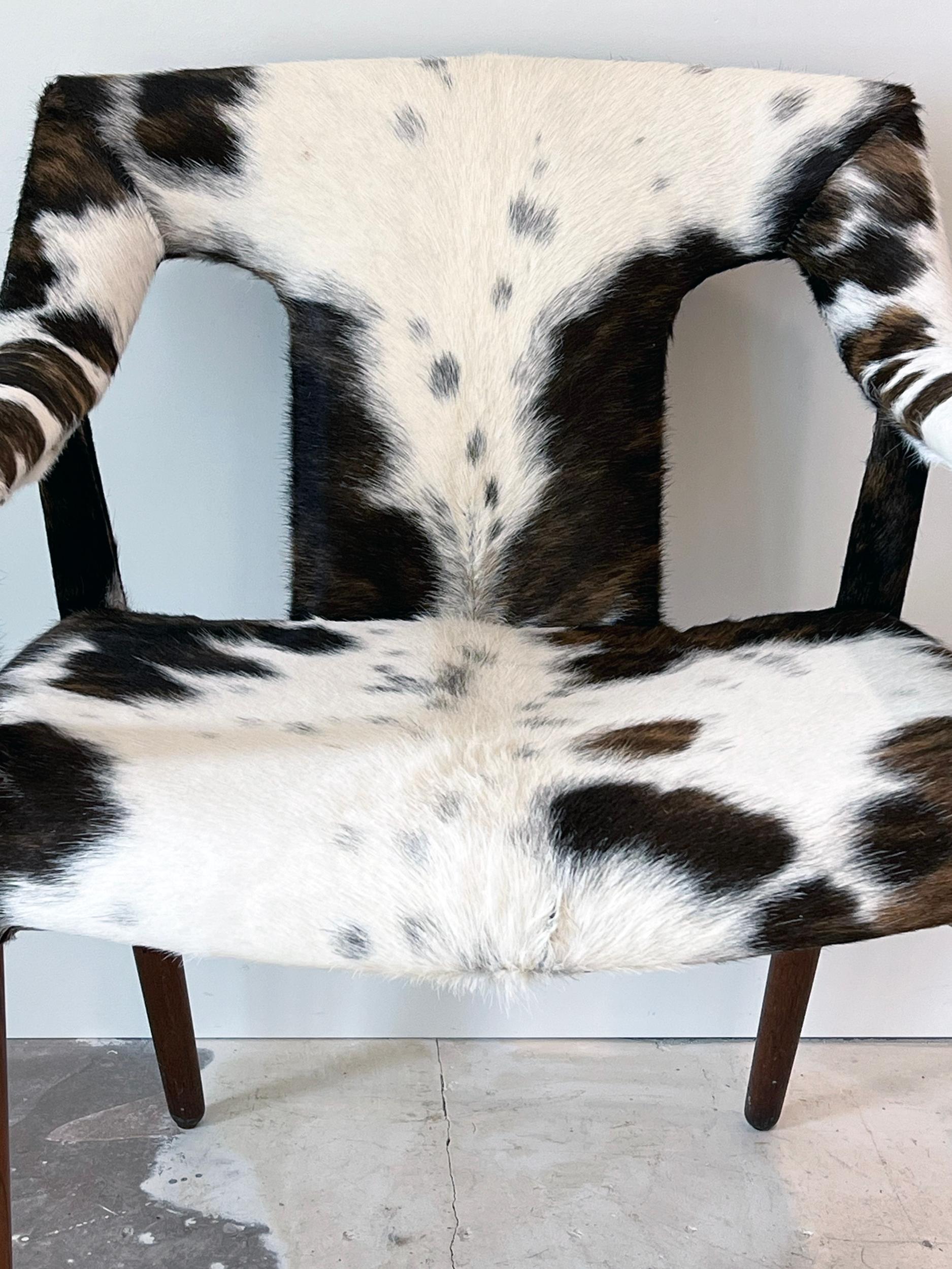 Chaise longue vintage de Larsen et Madsen pour Pontoppidan en teck et cuir de vache en vente 1