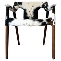 Silla Lounge Vintage de Larsen y Madsen para Pontoppidan en teca y cuero de vaca