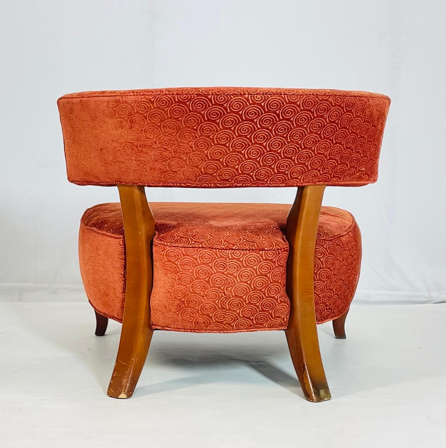 Fabric Vintage Lounge Chair by Thayer Coggin, USA 1980's For Sale