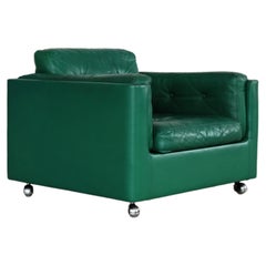 vintage lounge chair  leather  70s