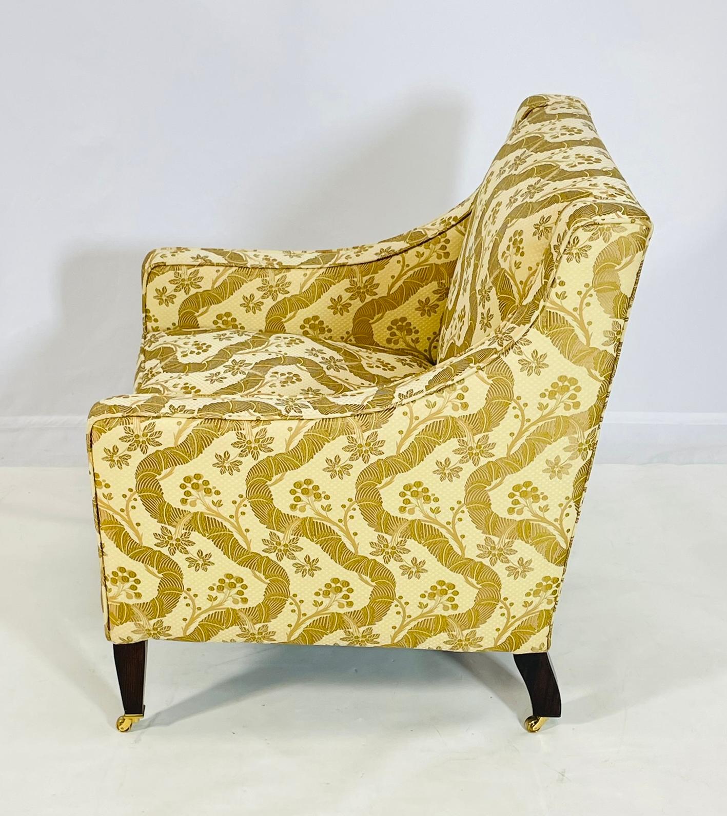 Brass Vintage Lounge Chair Made in England by George Smith For Sale