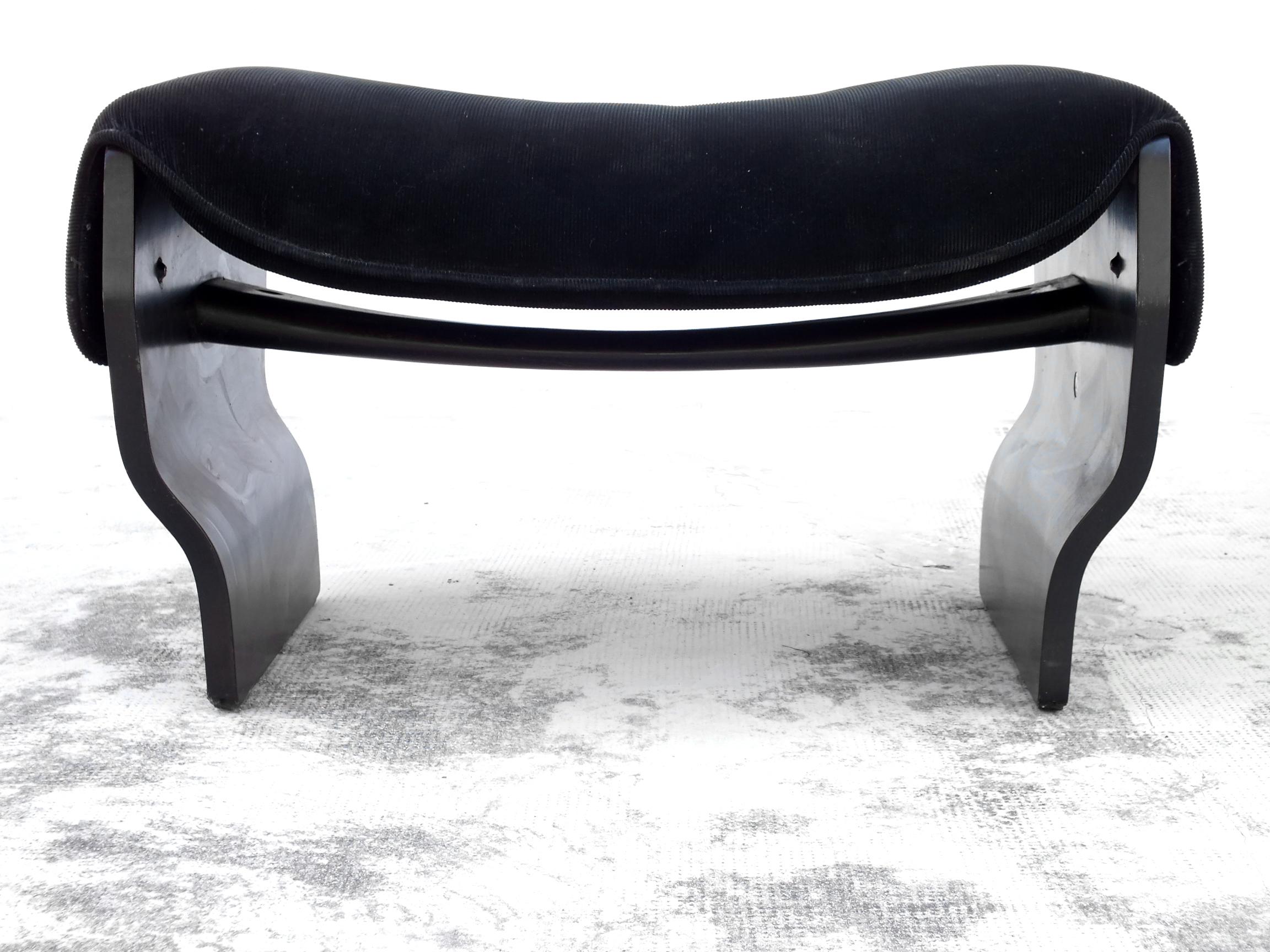 Vintage Lounge Chair Osvaldo Borsani, Armchair and Ottoman Canada Tecno 1965 For Sale 3