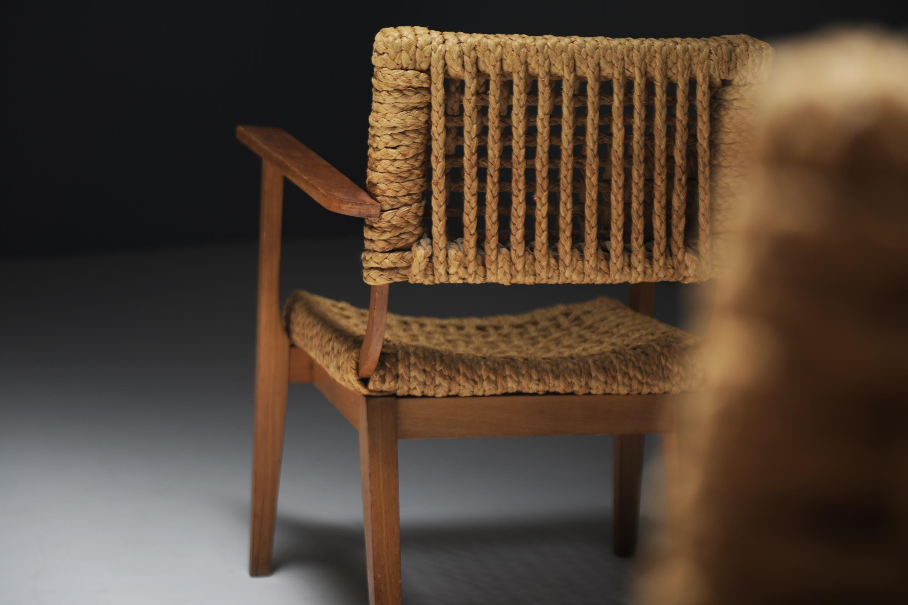 Vintage Lounge Chairs by Atelier Adrien Audoux & Frida Minet for VIBO France For Sale 8