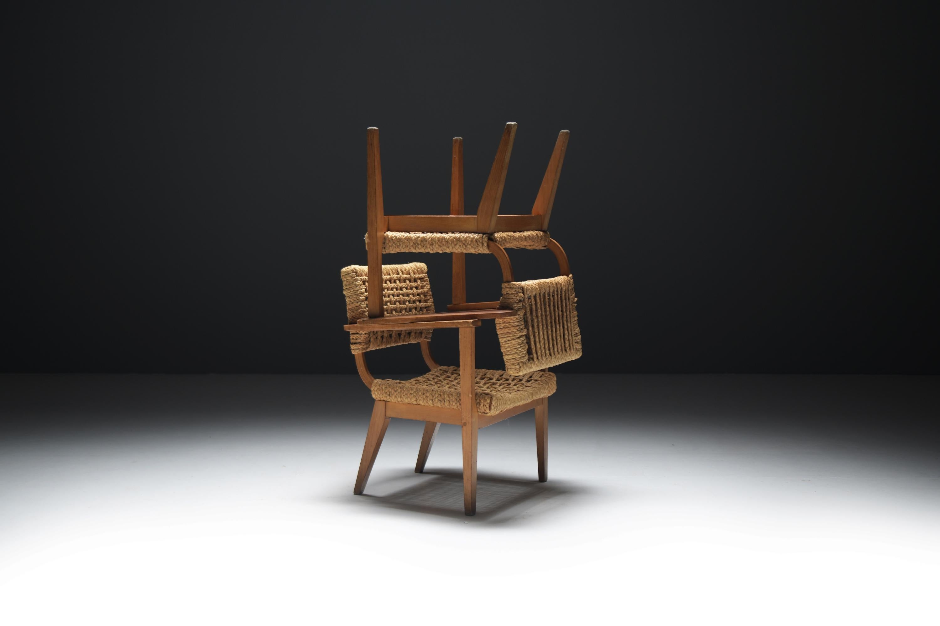 Vintage Lounge Chairs by Atelier Adrien Audoux & Frida Minet for VIBO France For Sale 10