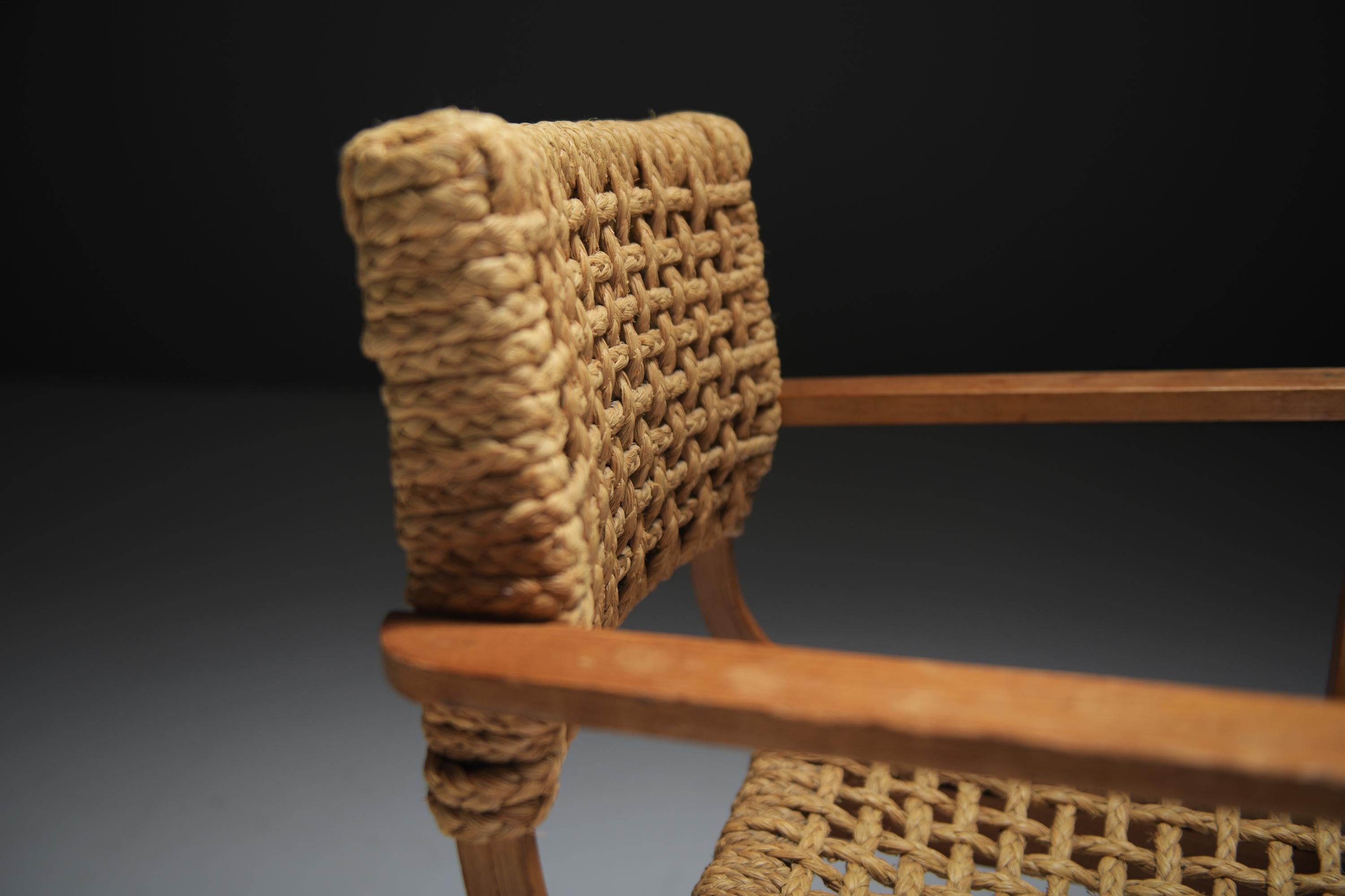 Wood Vintage Lounge Chairs by Atelier Adrien Audoux & Frida Minet for VIBO France For Sale