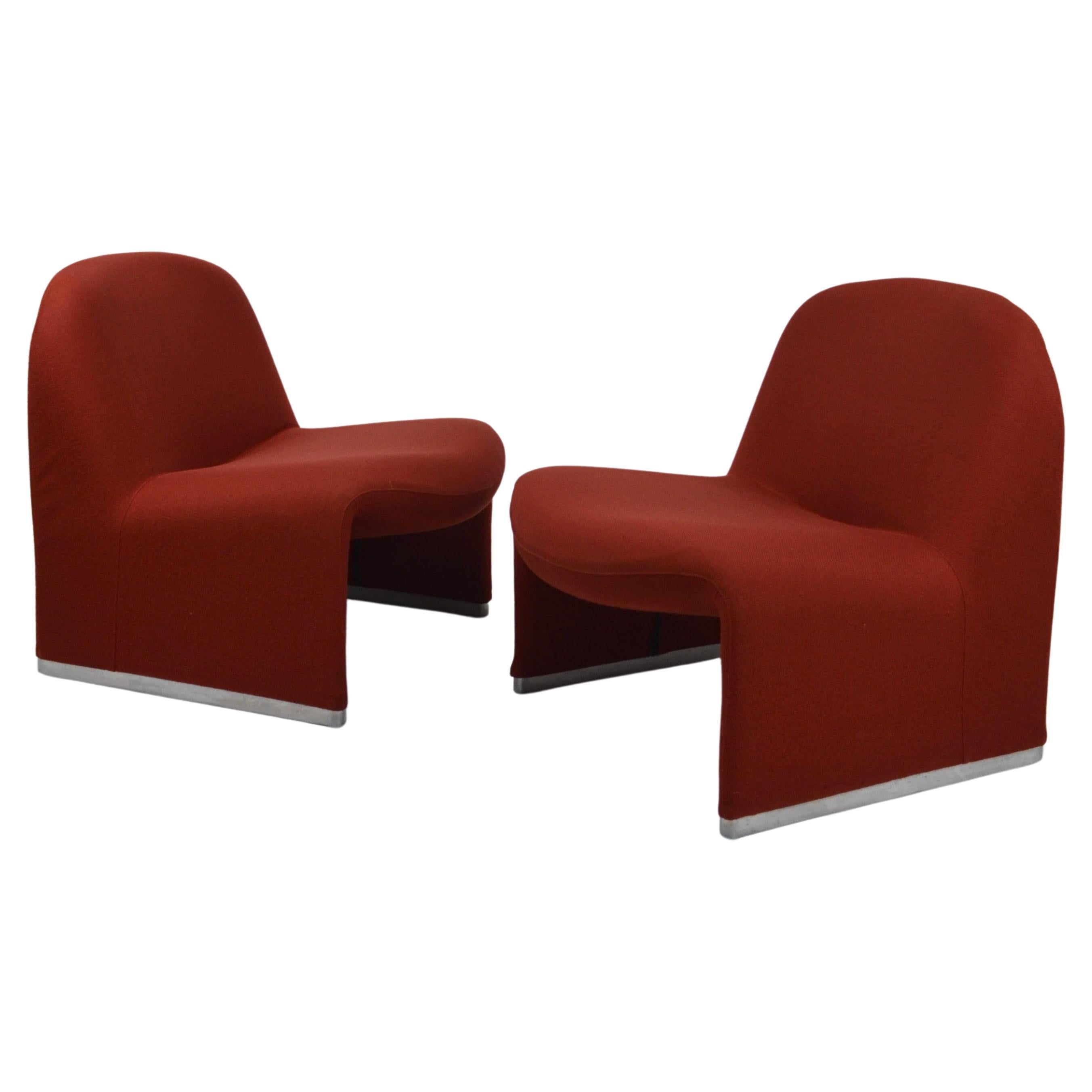 Vintage Lounge Chairs by Giancarlo Piretti for Anonima Castelli, 1970s, Set of 2 For Sale