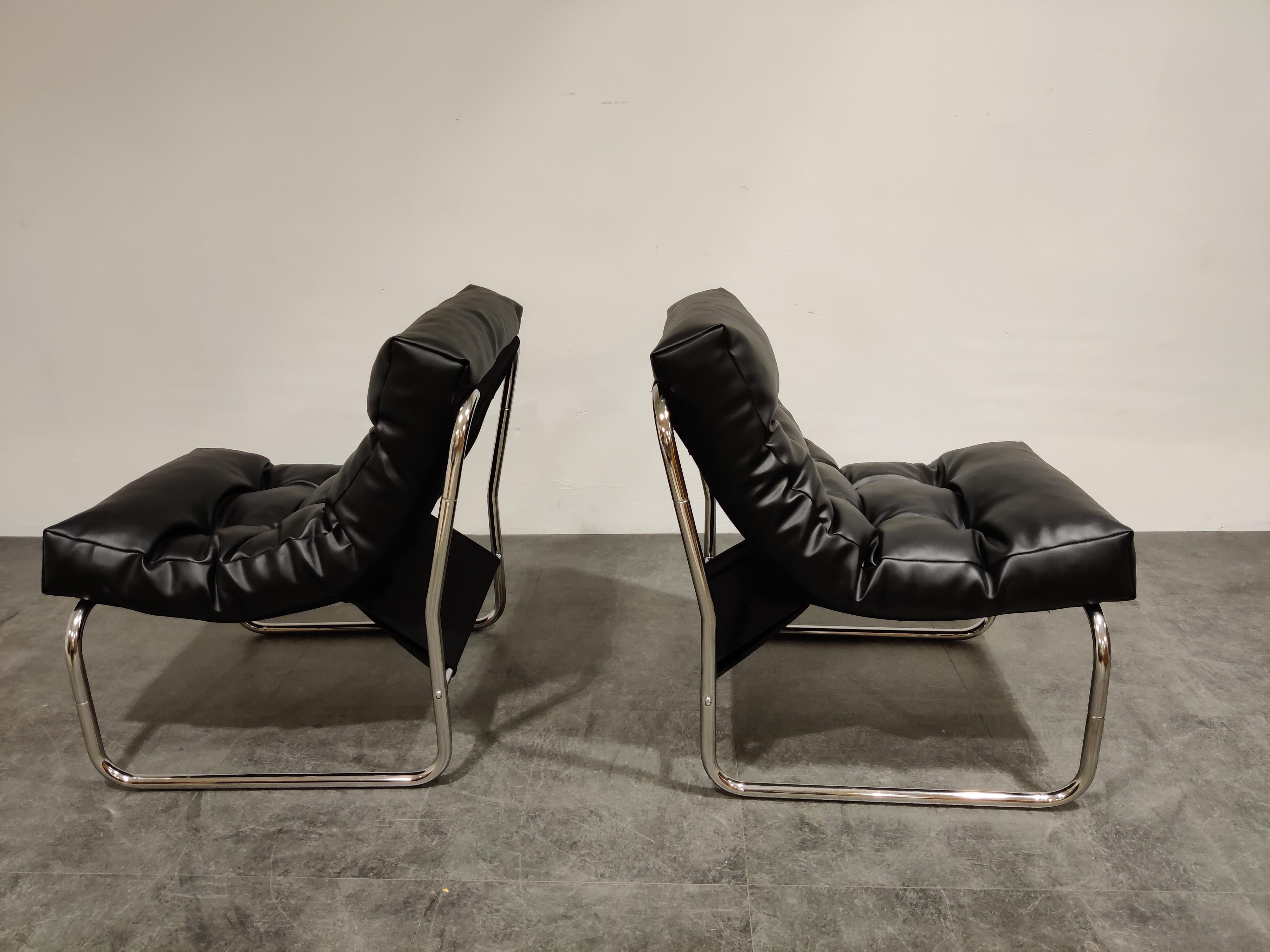 Mid-Century Modern Vintage Lounge Chairs by Gillis Lundgren for Ikea, Set of Two, 1970s